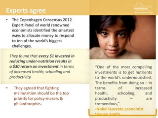 The SUN approach
Country
governments
lead national
efforts to scale
up nutrition.
Within each
country a
SUN Focal Point
is identified
 