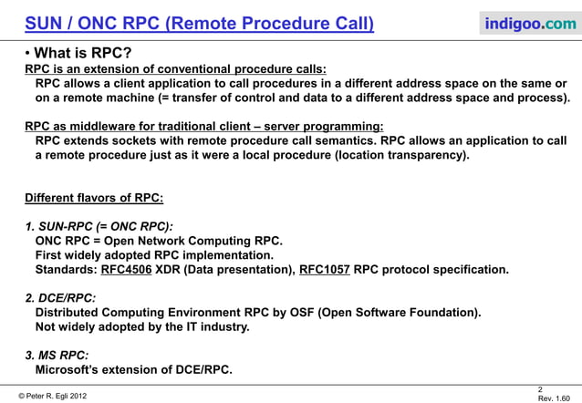 Sun RPC Remote Procedure Call 