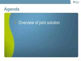 Agenda  Overview of joint solution 