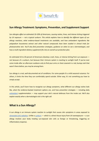 Sun Allergy Treatment- Symptoms, Prevention, and Supplement Support.pdf