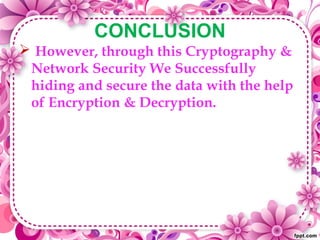 Sunanda cryptography ppt | PPT