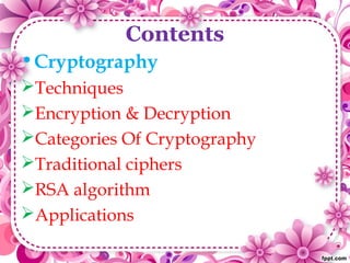 Sunanda cryptography ppt | PPT