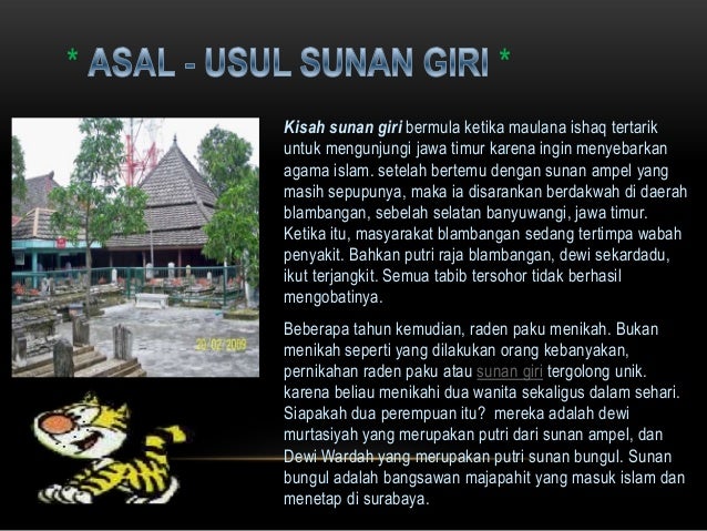 Kisah Sunan Giri (Tugas SKI 6 MINU Wedoro)