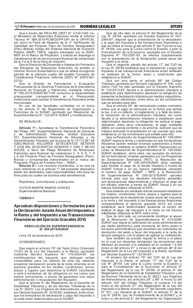 Sunat Resolucion 358 2015 | sunat resoluci 243 n n 176 358 2015 aprueban disposiciones y Sunat Resolucion 358 2015 | sunat resoluci 243 n n 176 358 2015 aprueban disposiciones y