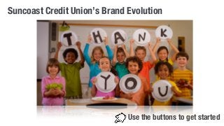 Suncoast Credit Union’s Brand Evolution 
Use the buttons to get started 
 