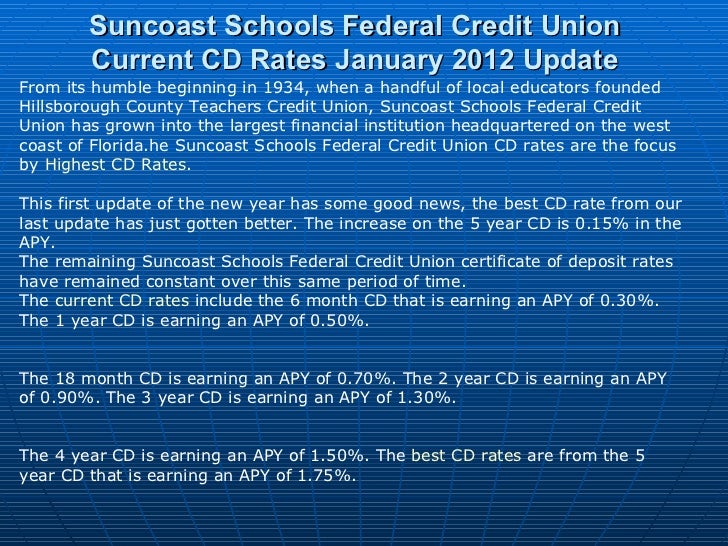 Best Cd Rates >> Suncoast Schools Federal Credit Union Current Cd Rates Best Cd Rates >> Suncoast Schools Federal Credit Union Current Cd Rates