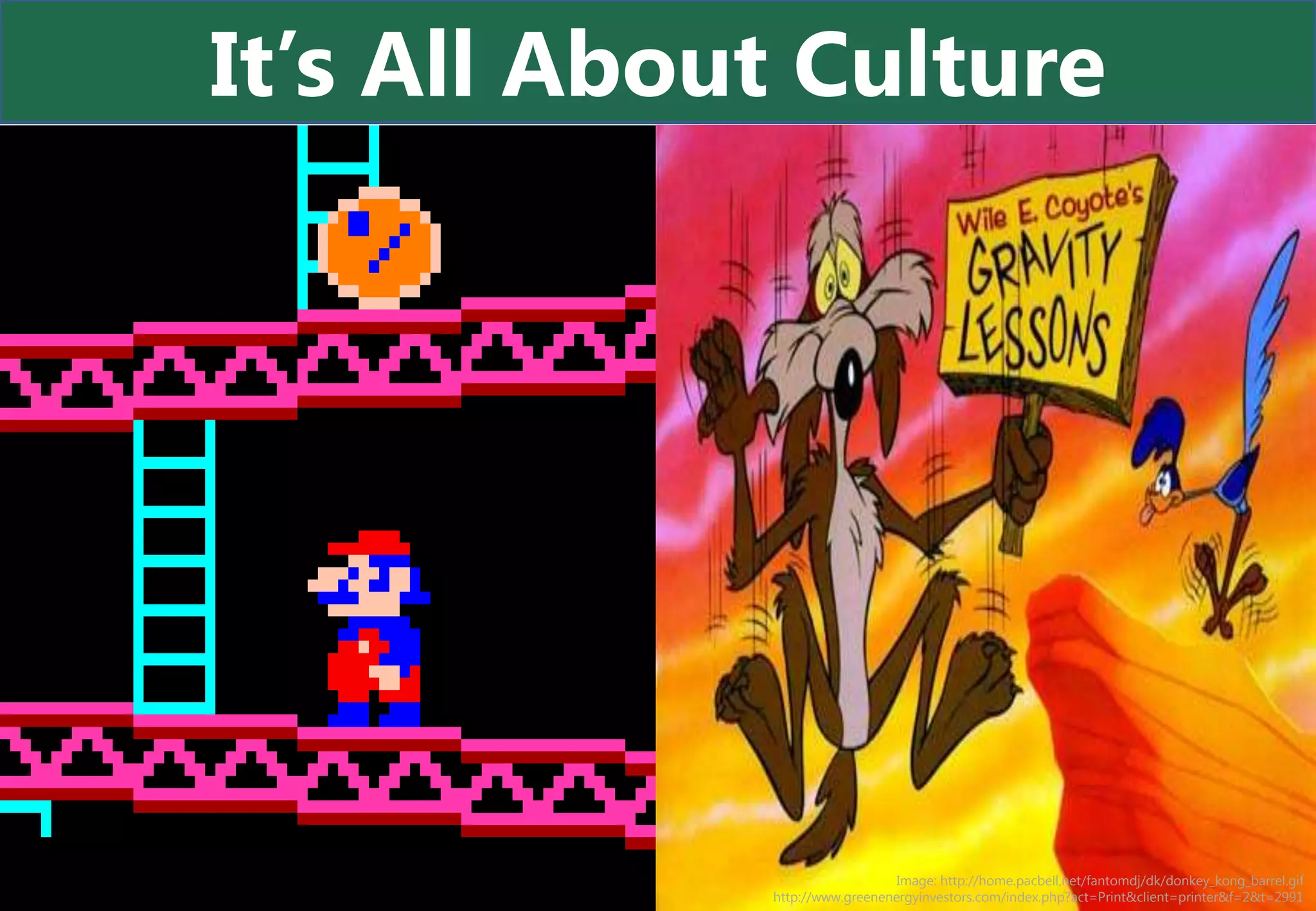 It’s All About Culture




                                Image: http://home.pacbell.net/fantomdj/dk/donkey_kong_barrel.gif
             http://www.greenenergyinvestors.com/index.php?act=Print&client=printer&f=2&t=2991
 