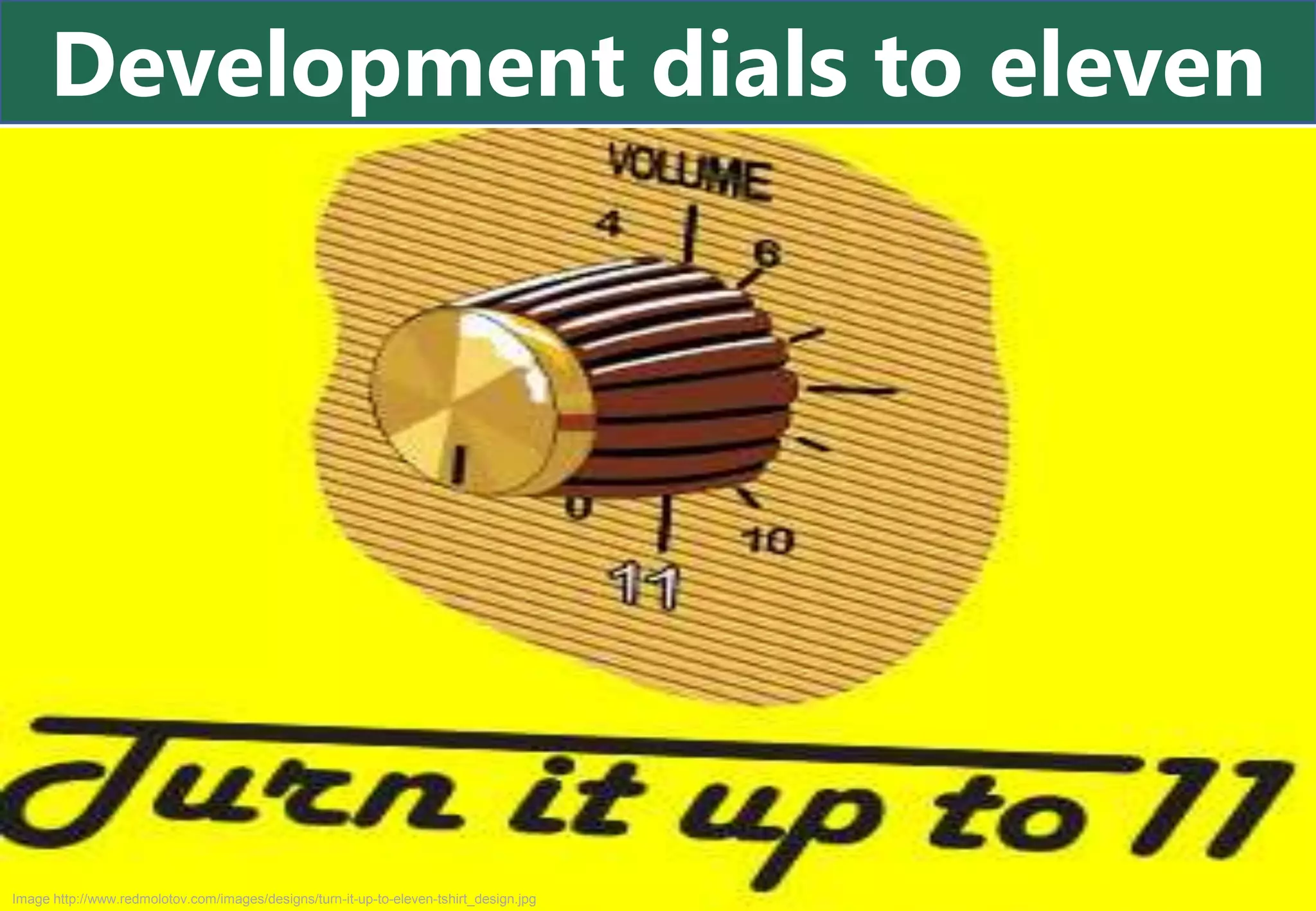 Development dials to eleven




Image http://www.redmolotov.com/images/designs/turn-it-up-to-eleven-tshirt_design.jpg
 