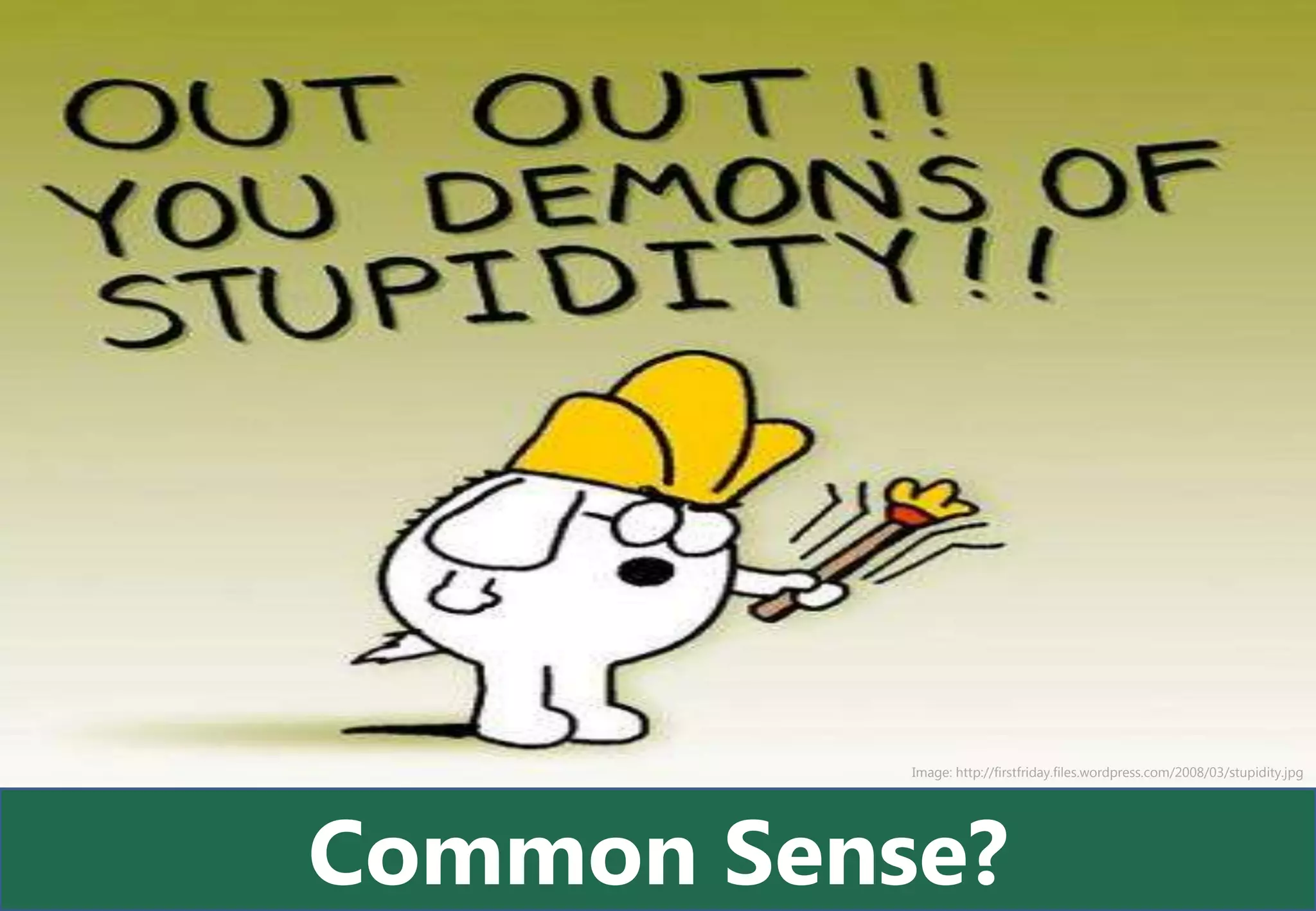 Image: http://firstfriday.files.wordpress.com/2008/03/stupidity.jpg




Common Sense?
 