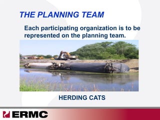 Each participating organization is to be
represented on the planning team.
THE PLANNING TEAM
HERDING CATS
 