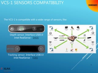 The VCS-1 is compatible with a wide range of sensors, like:
Depth sensor. Interface USB3.0
Intel RealSense - D435
VCS-1 SENSORS COMPATIBILITY
7
Tracking sensor. Interface USB3.0
Intel RealSense – T265
 