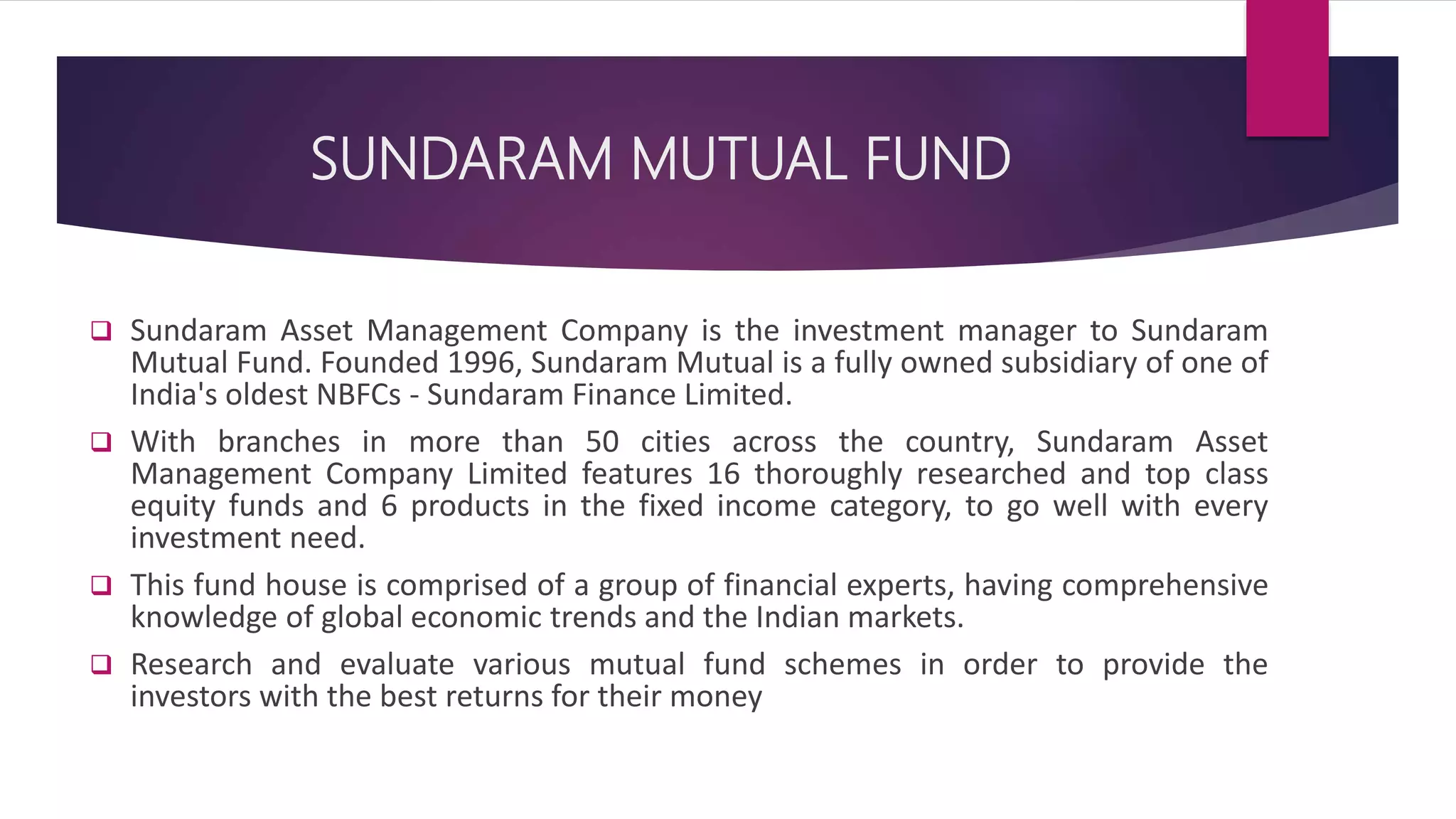 Sundaram mutual fund PPT Sundaram mutual fund PPT