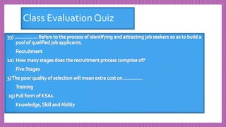 Class Evaluation Quiz
 