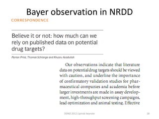 Bayer observation in NRDD




        DDND 2012 Lipinski keynote   28
 