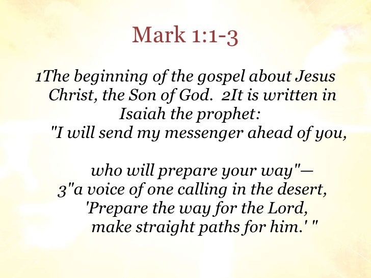 Mark 1 1 >> Sunday School Lesson 2009 09 06 Mark 1 1 >> Sunday School Lesson 2009 09 06