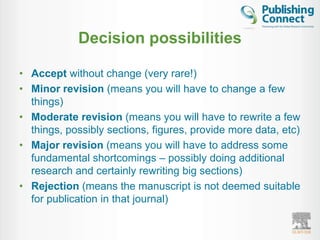 Revision:
               a great opportunity
• Value the opportunity to discuss your work directly with other
  scientists...