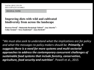 The right to food? Protected areas, access and food security