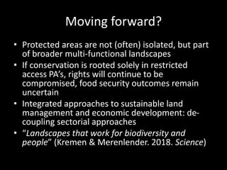 The right to food? Protected areas, access and food security