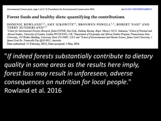 The right to food? Protected areas, access and food security