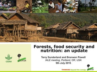 THINKING beyond the canopy
Forests, food security and
nutrition: an update
Terry Sunderland and Bronwen Powell
IALE meeting, Portland, OR, USA
9th July 2015
 