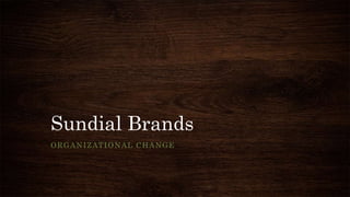 Sundial Brands
ORGANIZATIONAL CHANGE
 