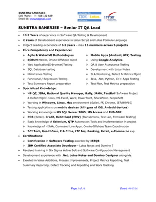 Sunetra banerjee-sr-qa-engineer-project-lead resume