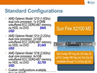 Sun fire x2100 and x2200 sales presentation | PDF
