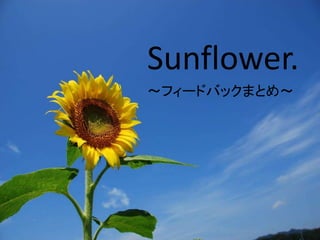 Sunflower.
〜フィードバックまとめ〜
 
