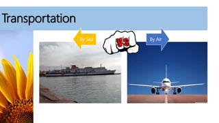 Transportation
By Sea By Air
 