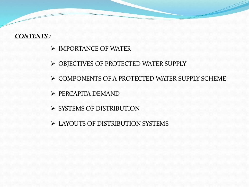 water supply scheme