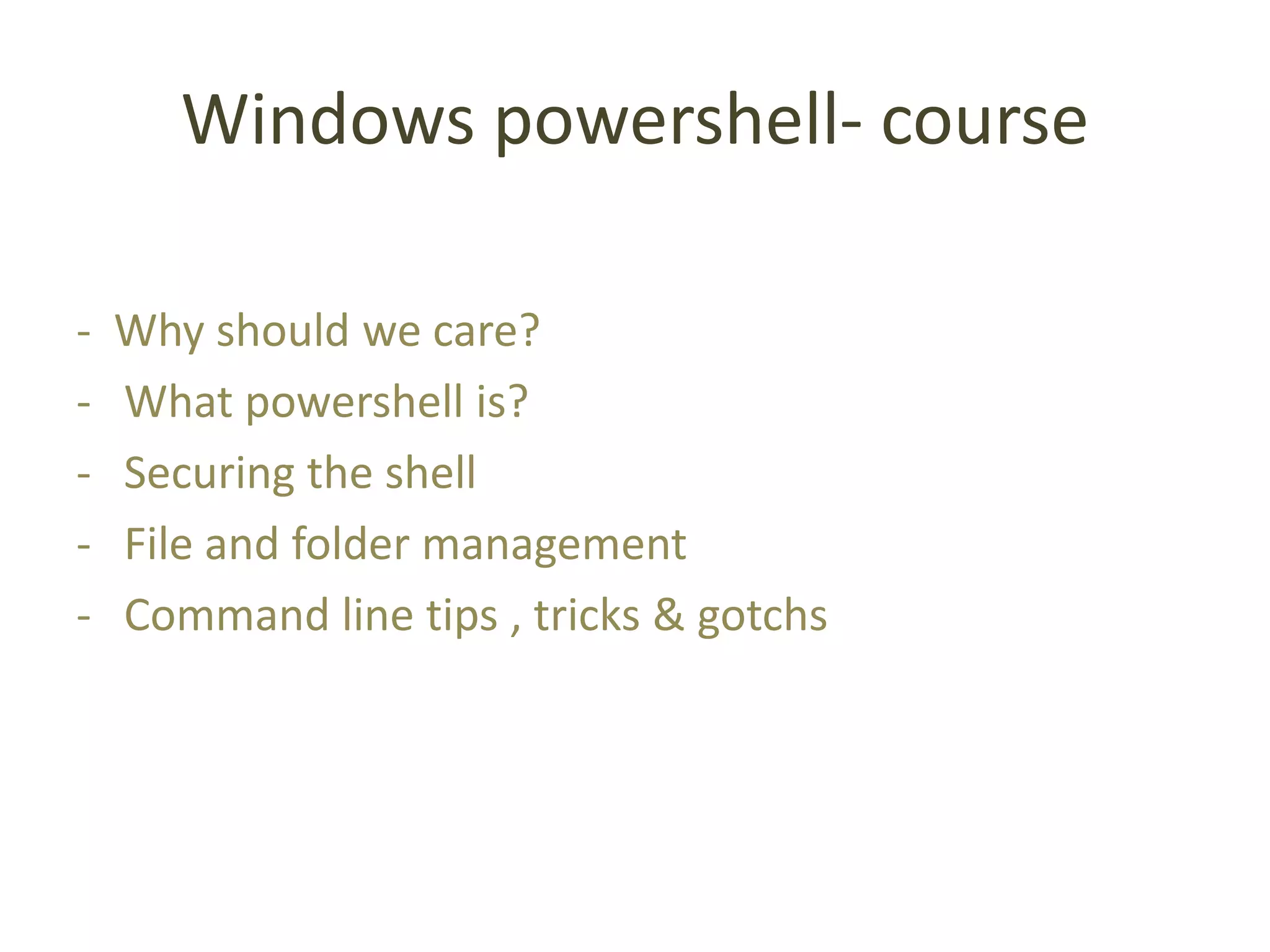 Sunil phani's take on windows powershell | PPT