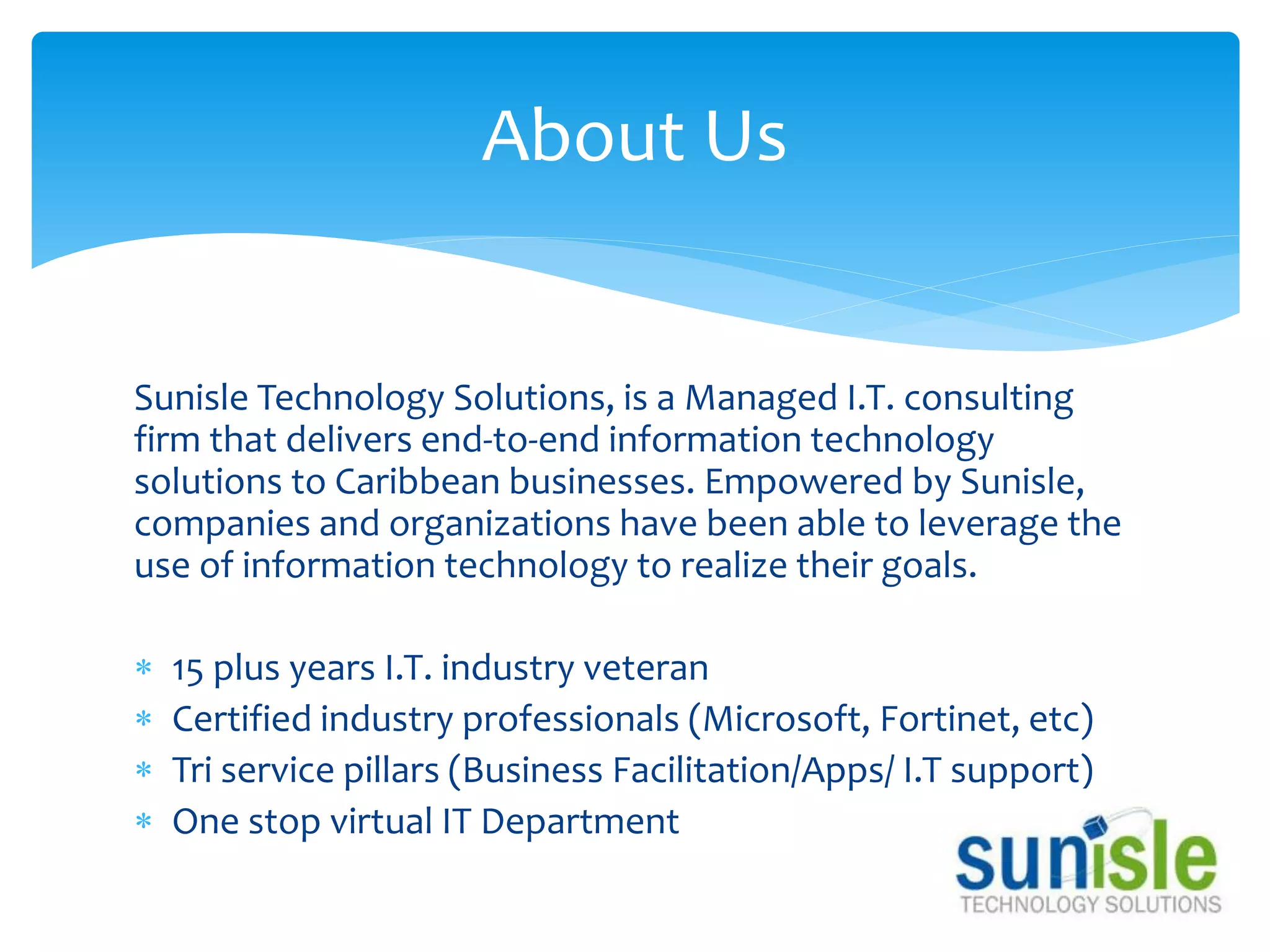 Sunisle Technology Solutions Sales programs version 2013 | PPT