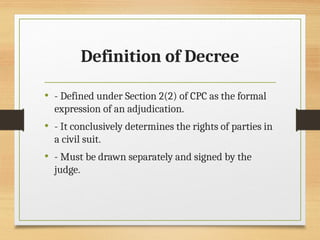 Comprehensive Overview of Judgment and Decree under Civil Procedure ...