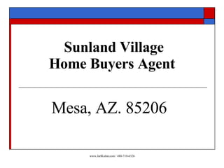 Sunland Village Home Buyers Agent Mesa, AZ. 85206 