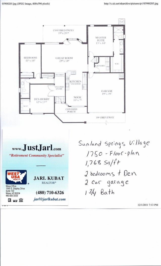 Sunland Springs Village 1750 floor plan PDF