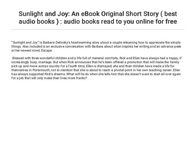 Sunlight And Joy An Ebook Original Short Story Best Audio Books