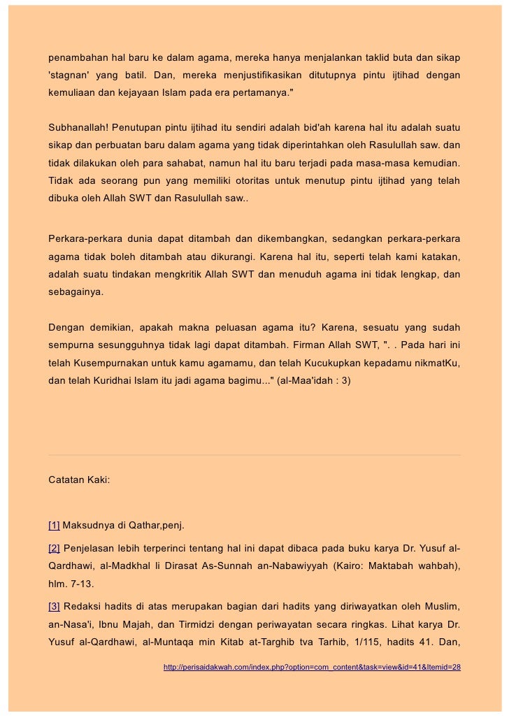 Sunnah Bidah Yusuf Qardhawi