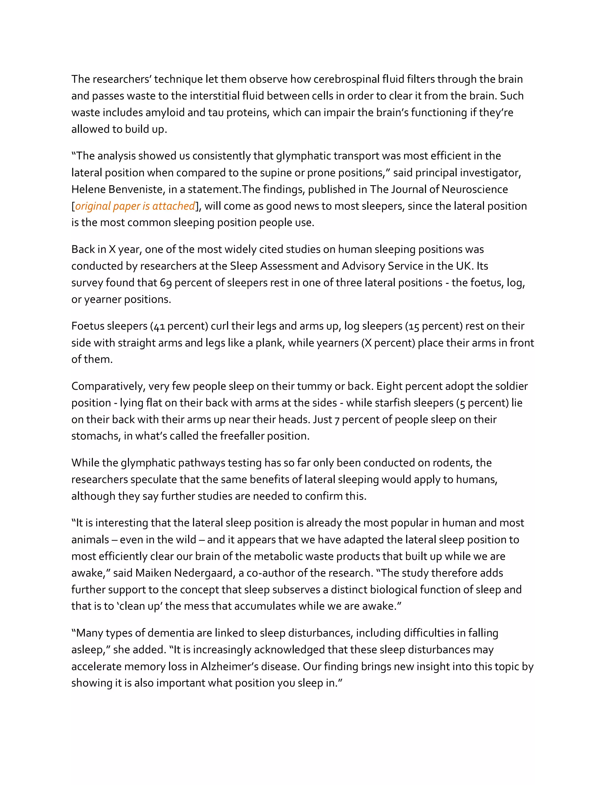 Sunnah way of sleeping and Science | PDF