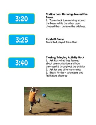 Youth Kickball Program Plan | PDF