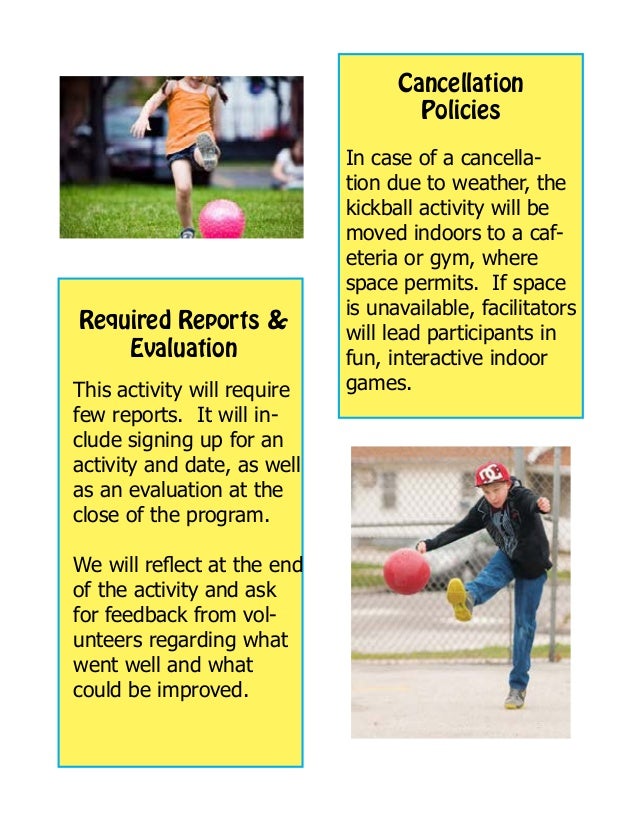 Youth Kickball Program Plan