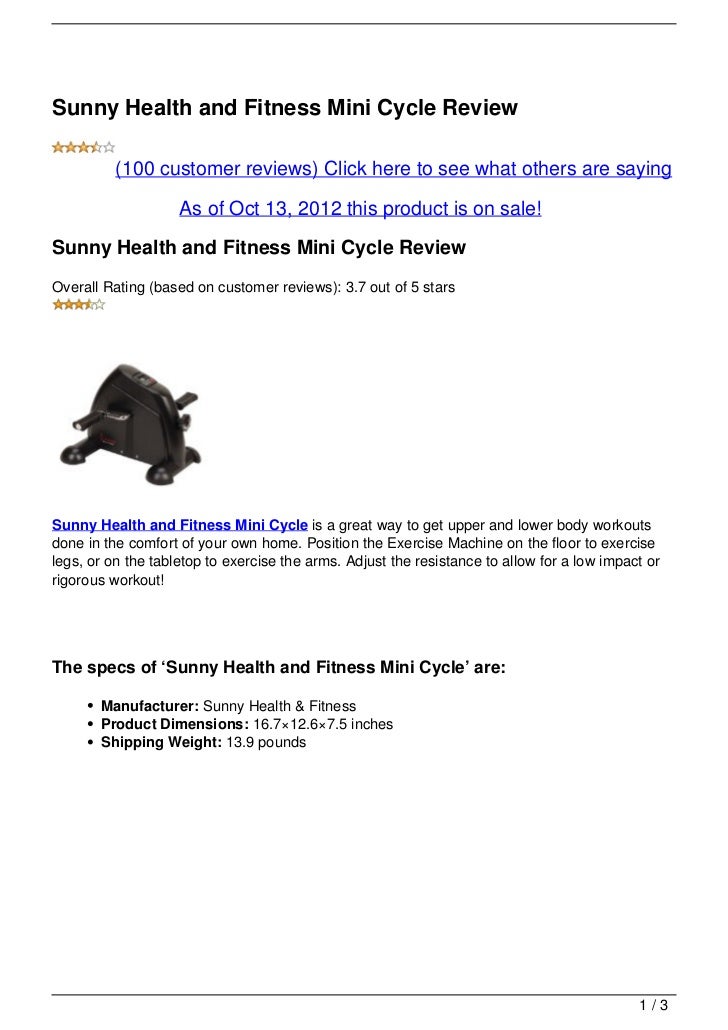 sunny health and fitness cycle