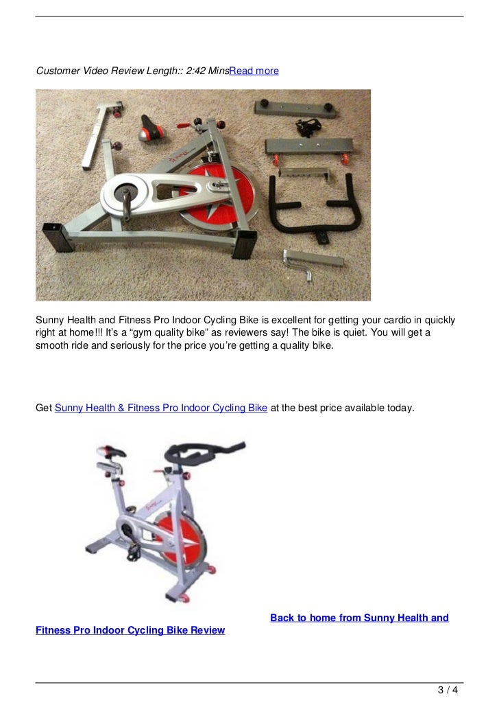 sunny health and fitness bike instructions
