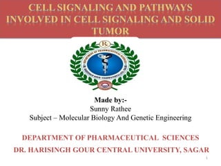 DR. HARISINGH GOUR CENTRAL UNIVERSITY, SAGAR
Made by:-
Sunny Rathee
Subject – Molecular Biology And Genetic Engineering
DEPARTMENT OF PHARMACEUTICAL SCIENCES
1
 