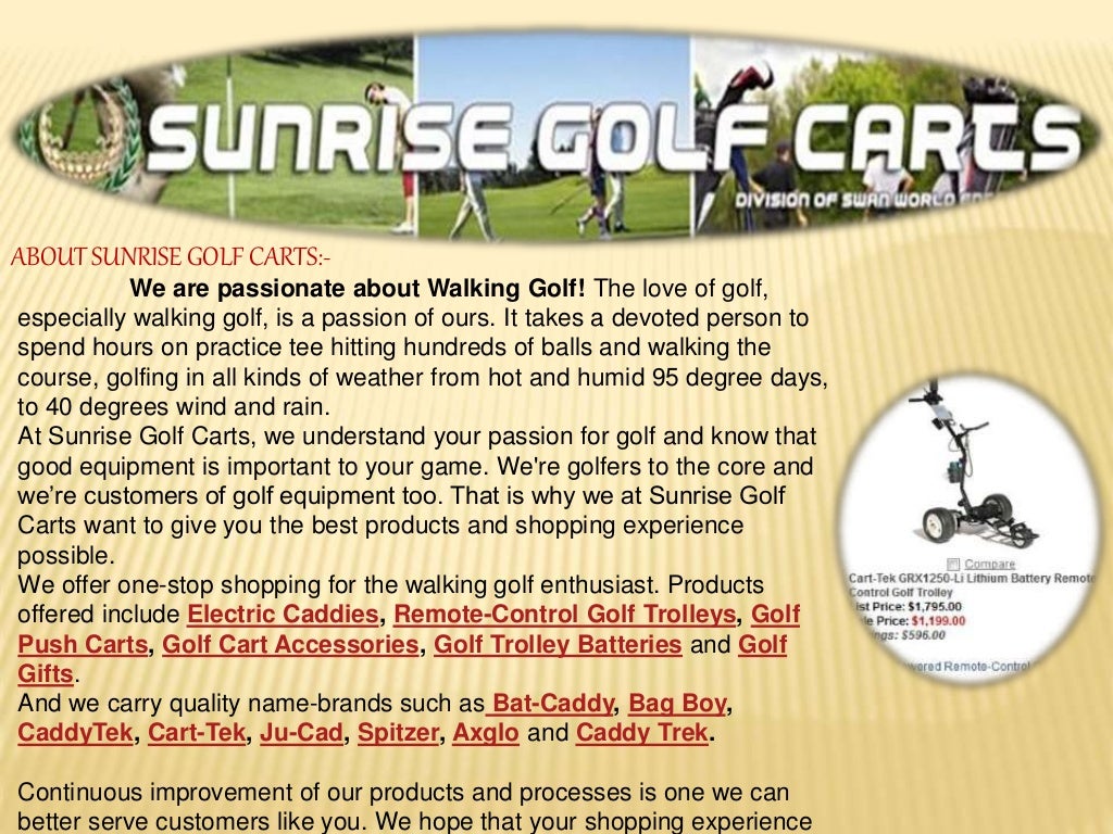 Sunrisegolfcarts offers the perfect electric golf caddies for sale