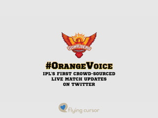 Sunrisers Hyderabad #OrangeVoice
