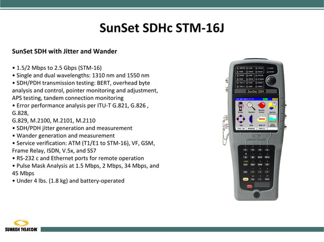 Sunrise Telecom Sunset E1 - AS IS SELLING (0372