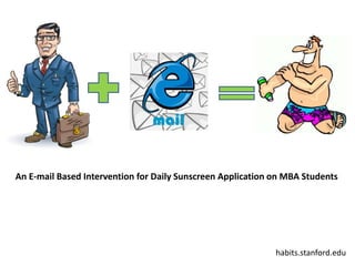 An E-mail Based Intervention for Daily Sunscreen Application on MBA Students Eric Kinariwala habits.stanford.edu 