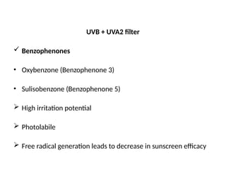 sunscreens types classification and method of apply | PPTX