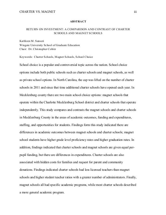 Sunseri Charter Vs Magnet Final Copy June Magnet Iii Charter Vs English Creative Writing Essays also Business Plan Writing Services San Francisco Custome Writing