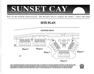 Sunset cay at port of the islands site plan naples florida